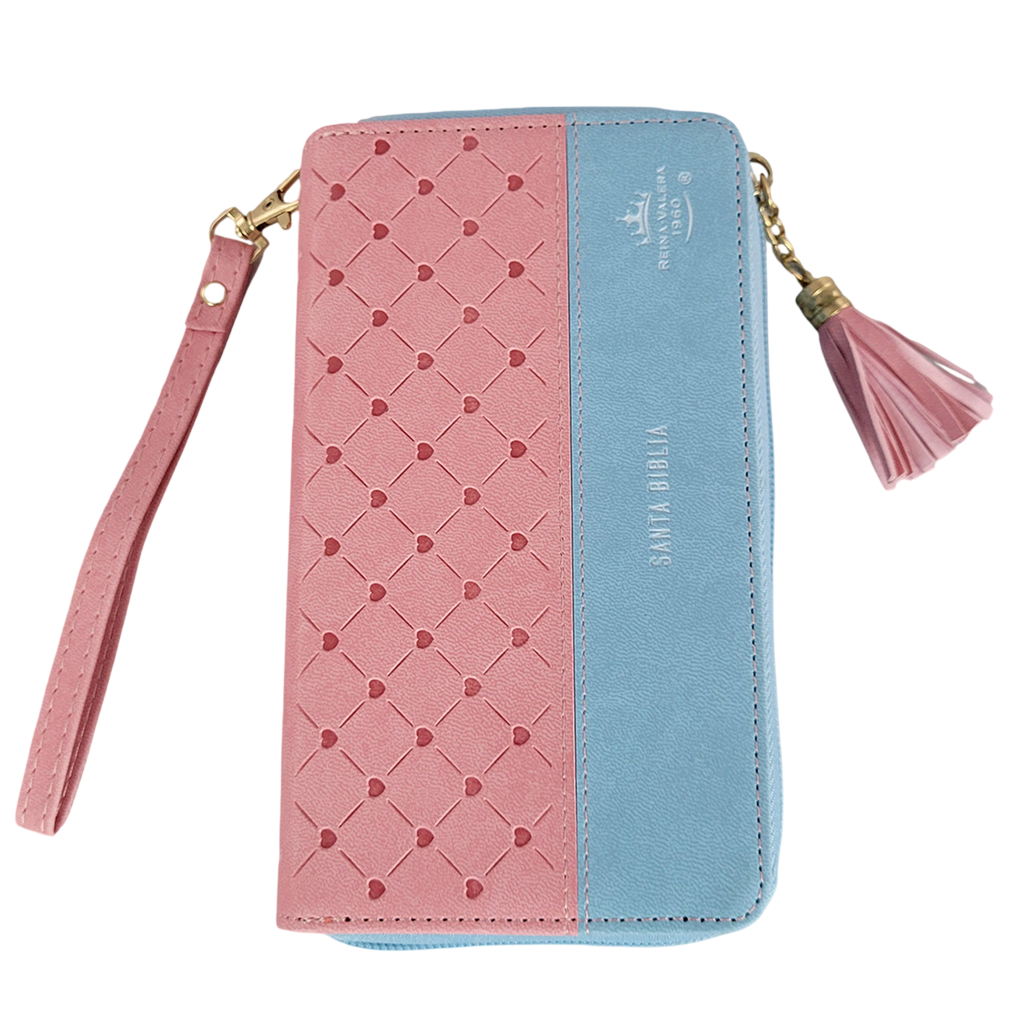 Biblia RVR60 Chequera Horizonte Azul/Rosa/Indice