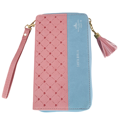 Biblia RVR60 Chequera Horizonte Azul/Rosa/Indice