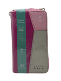 Bibllia RVR60/ Chequera Rosa-Fucsia-Gris/ Cierre Indice