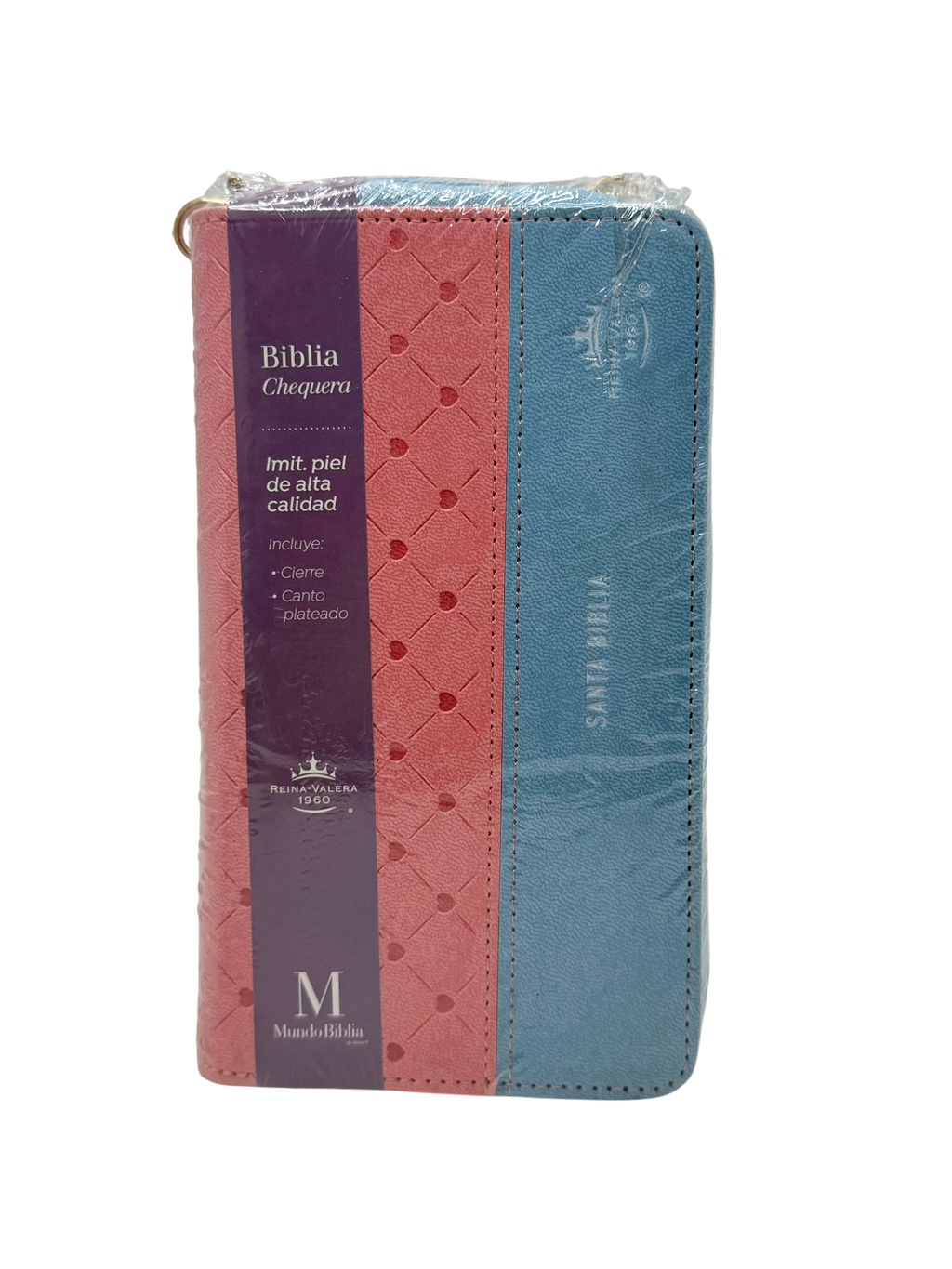Biblia RVR60 Chequera Horizonte Azul/Rosa/Indice