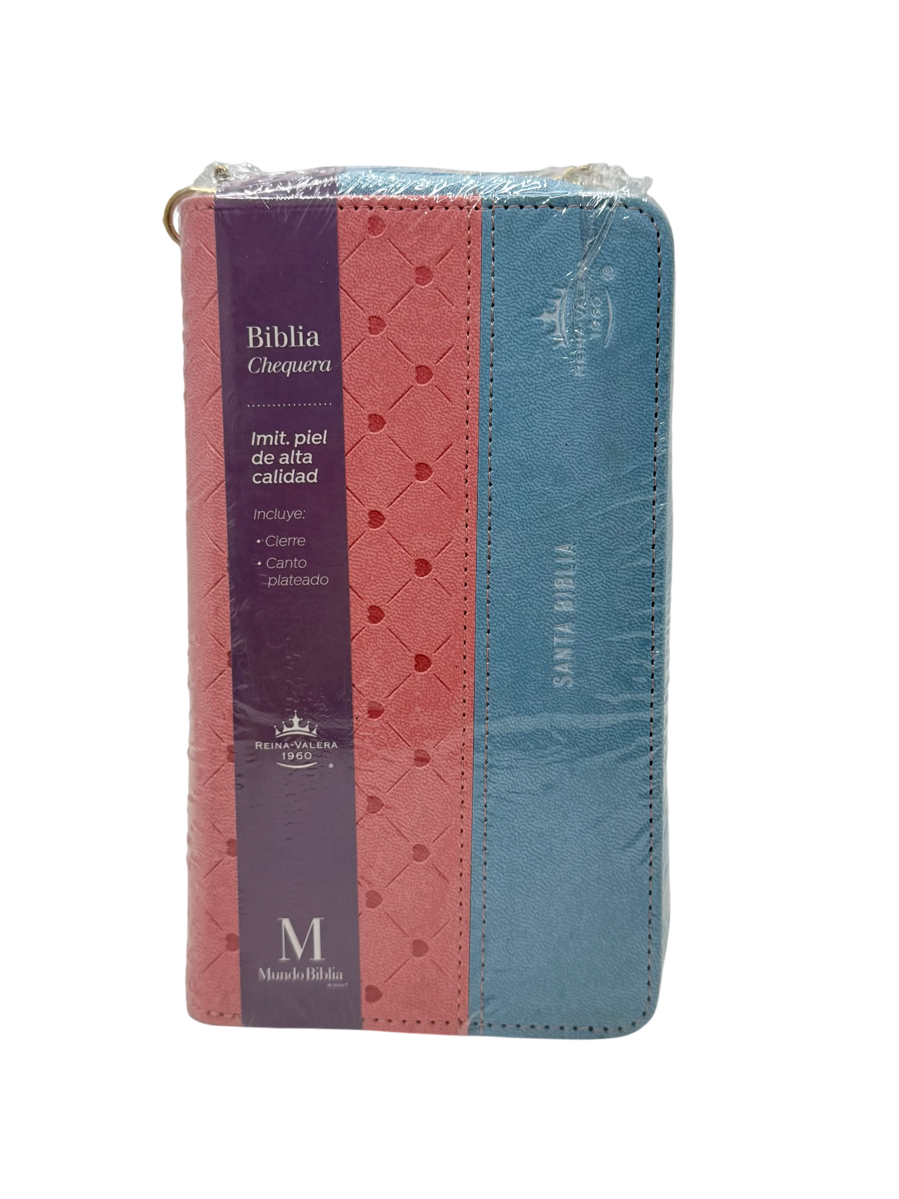 Biblia RVR60 Chequera Horizonte Azul/Rosa/Indice