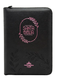 Biblia RVR60 Manual Letra Mediana Rosa/Ngero con Cierre, Índice, Concordancia y QR
