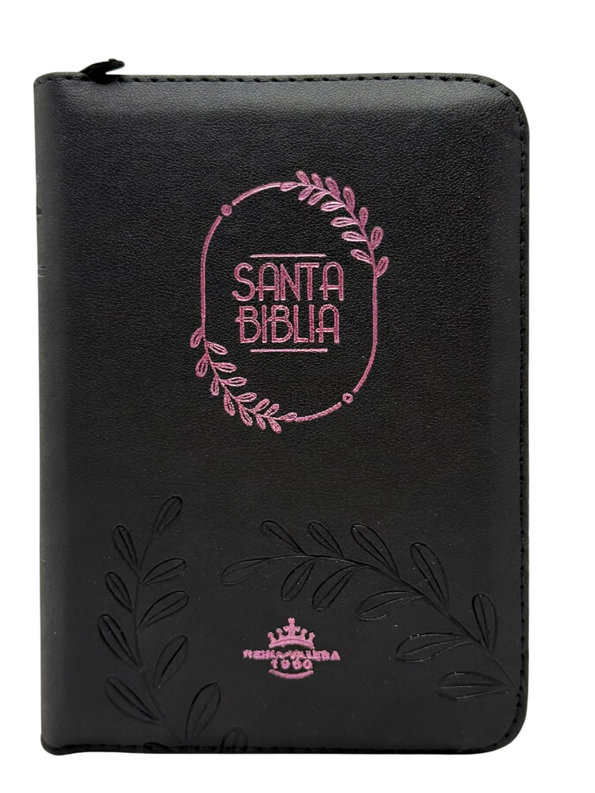 Biblia RVR60 Manual Letra Mediana Rosa/Ngero con Cierre, Índice, Concordancia y QR
