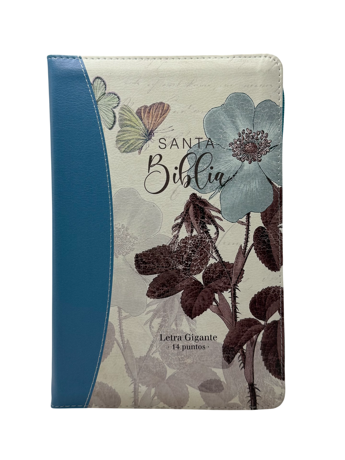 Biblia RVR60 Letra Gigante Manual Flores, Fucsia/Turquesa con Cierre