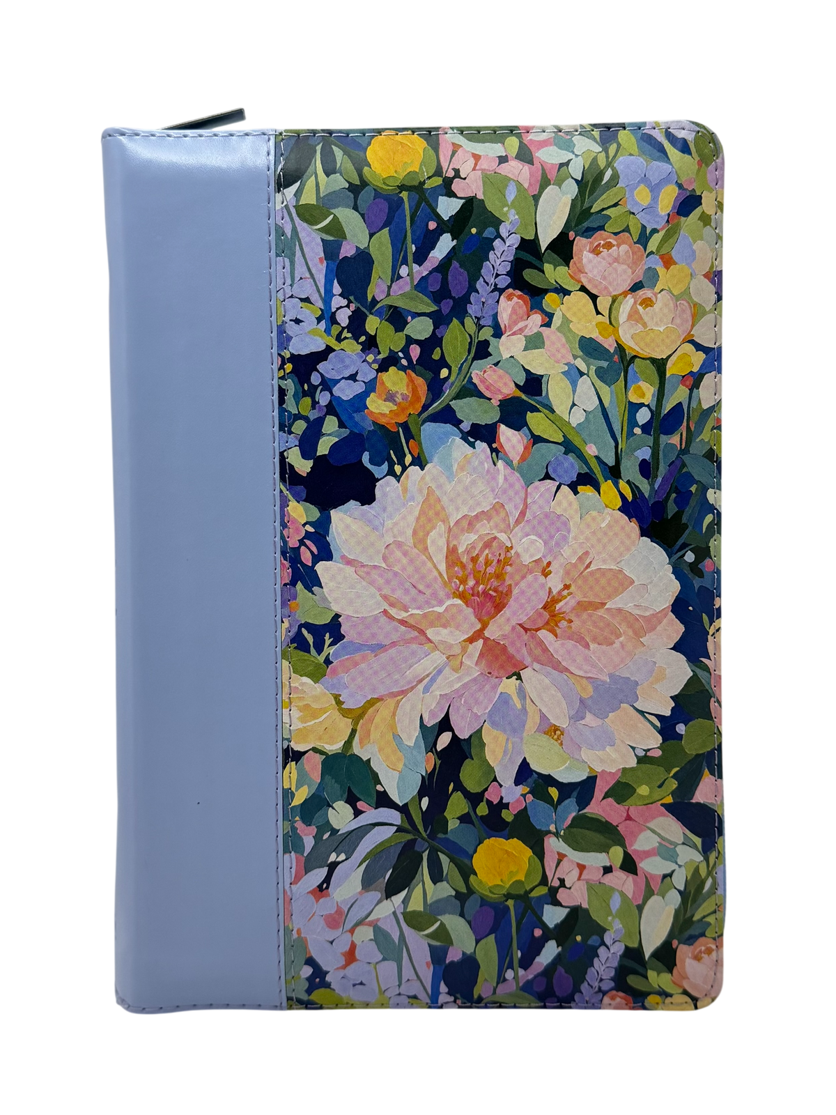Biblia Letra Gigante, Dama RVR60 con cierre e Índice / Azul, Flores/ Café Nude/ Rosa Beige