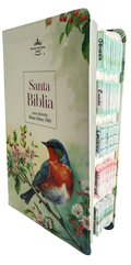 Biblia RVR60 Letra Grande Manual Diseño Vintage Pájaro Imitación Piel