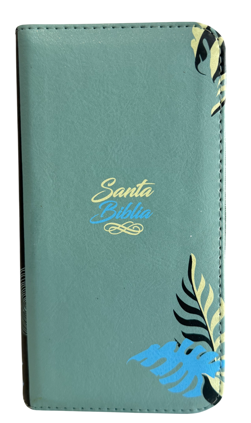 Biblia RVR60 Tipo Chequera Verde Menta/Flores/Indice