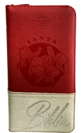 Biblia RVR 1960 Chequera /Bitono Roja - Beige/Indice