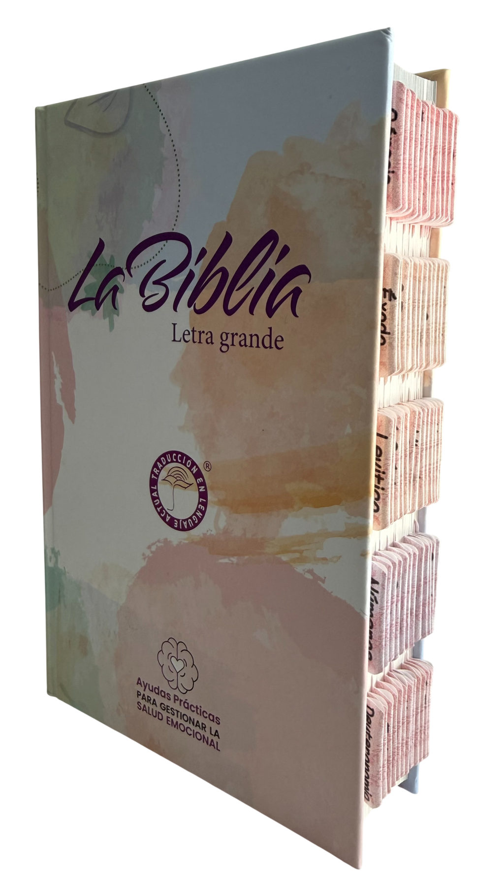 Biblia TLA con Ayudas Prácticas para la Salud Emocional – Tapa Dura Blanco/Lila