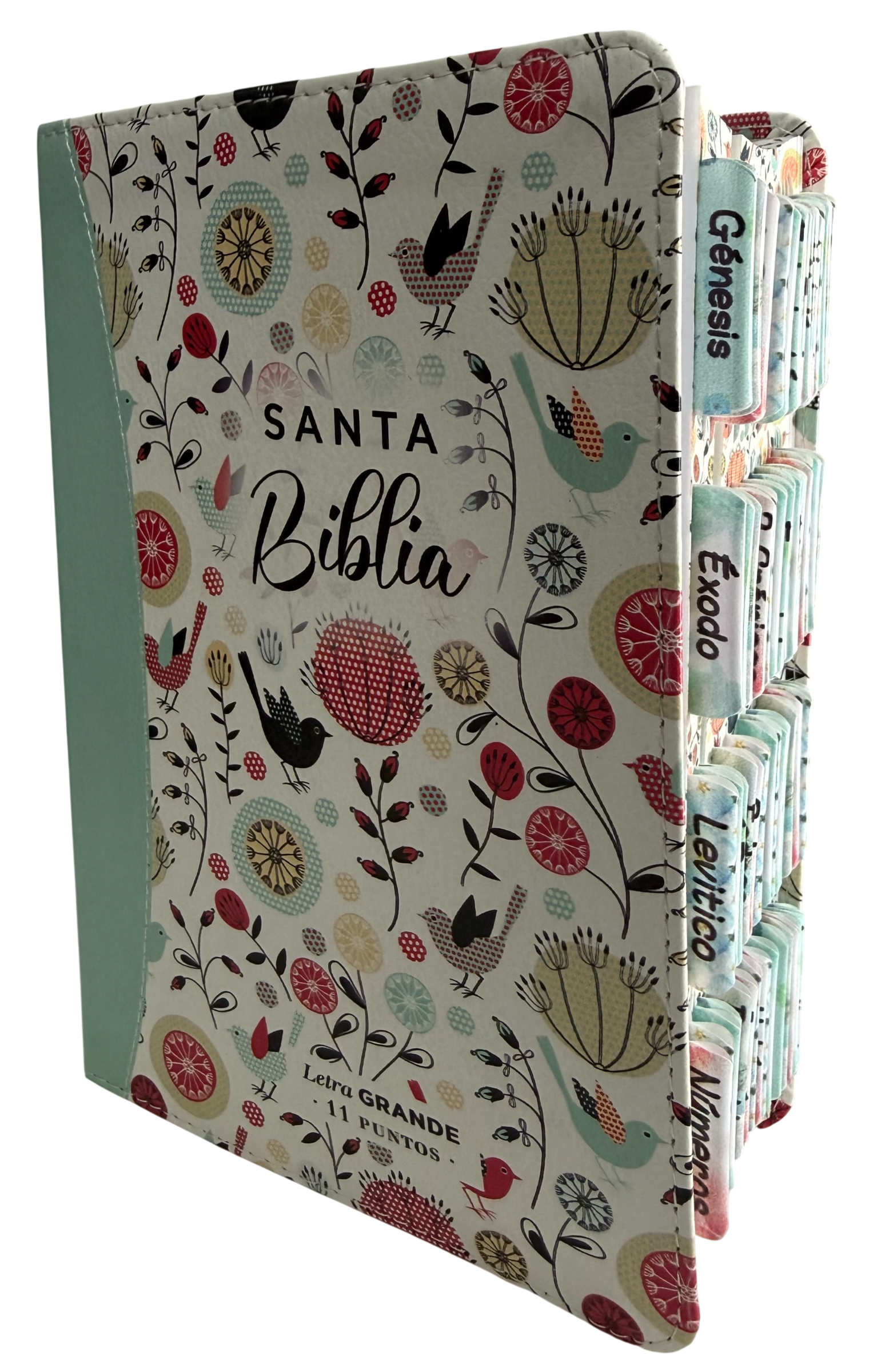 Biblia RVR60 Letra Grande Colección Primaveral Turquesa Imitación Piel