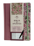 Biblia de Apuntes RVR 1960 - Tapa Dura, Rosada con Flores