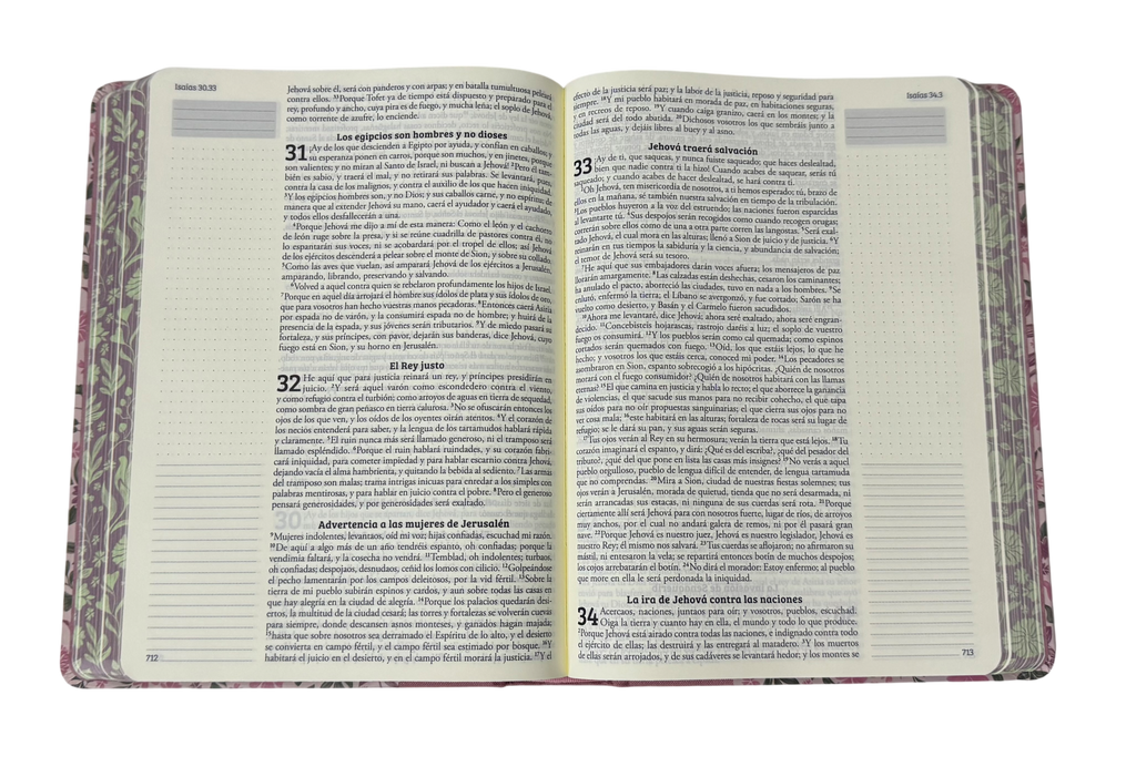 Biblia de Apuntes RVR 1960 - Tapa Dura, Rosada con Flores