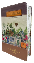 Biblia RVR60 Letra Súper Gigante Floral Marrón, Canto "Yo y mi Casa"