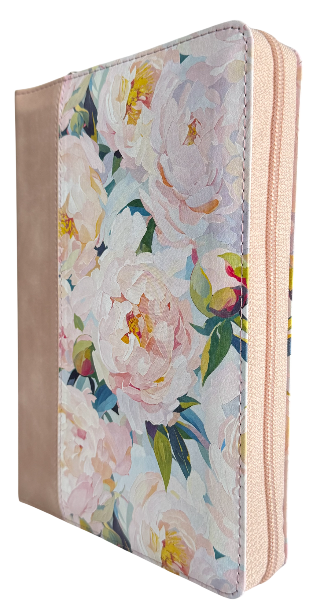 Biblia Letra Gigante, Dama RVR60 con cierre e Índice / Azul, Flores/ Café Nude/ Rosa Beige