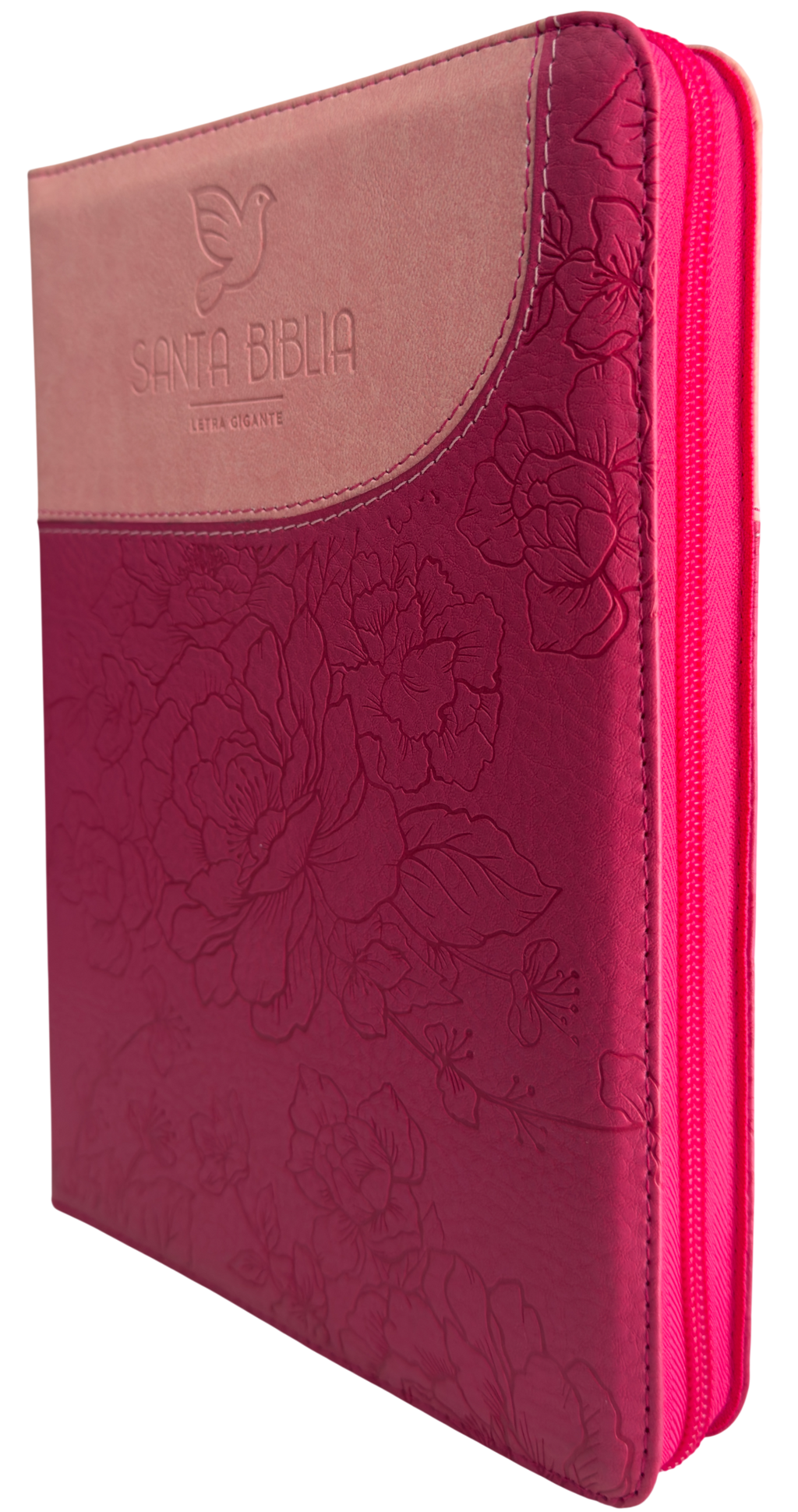 Biblia RVR60 Letra Gigante Fucsia/Rosa con Cierre (con y sin índice)