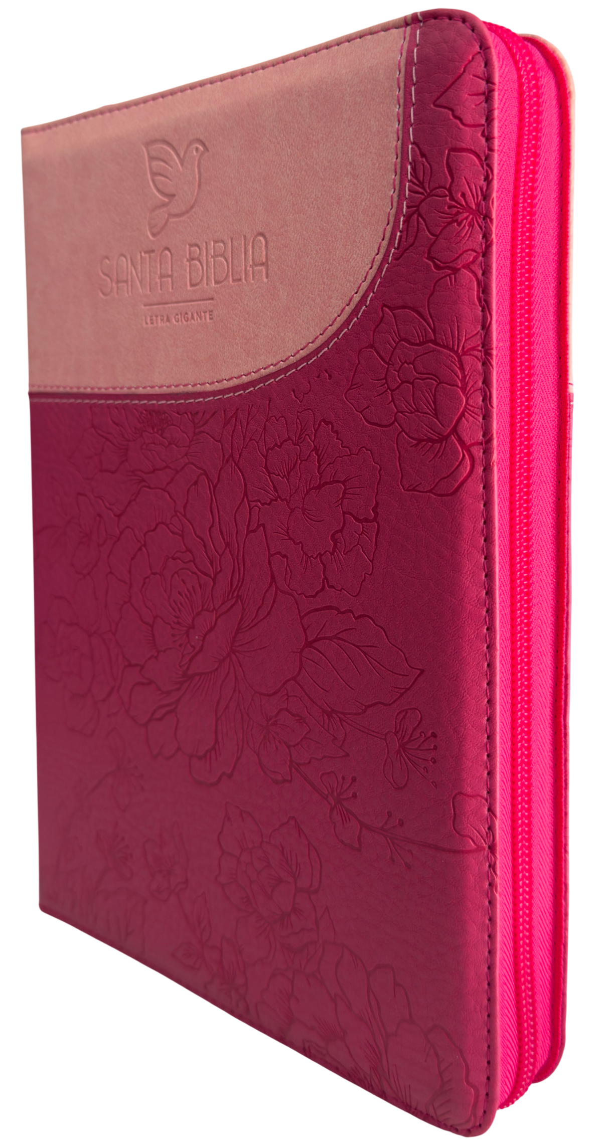 Biblia RVR60 Letra Gigante Fucsia/Rosa con Cierre (con y sin índice)