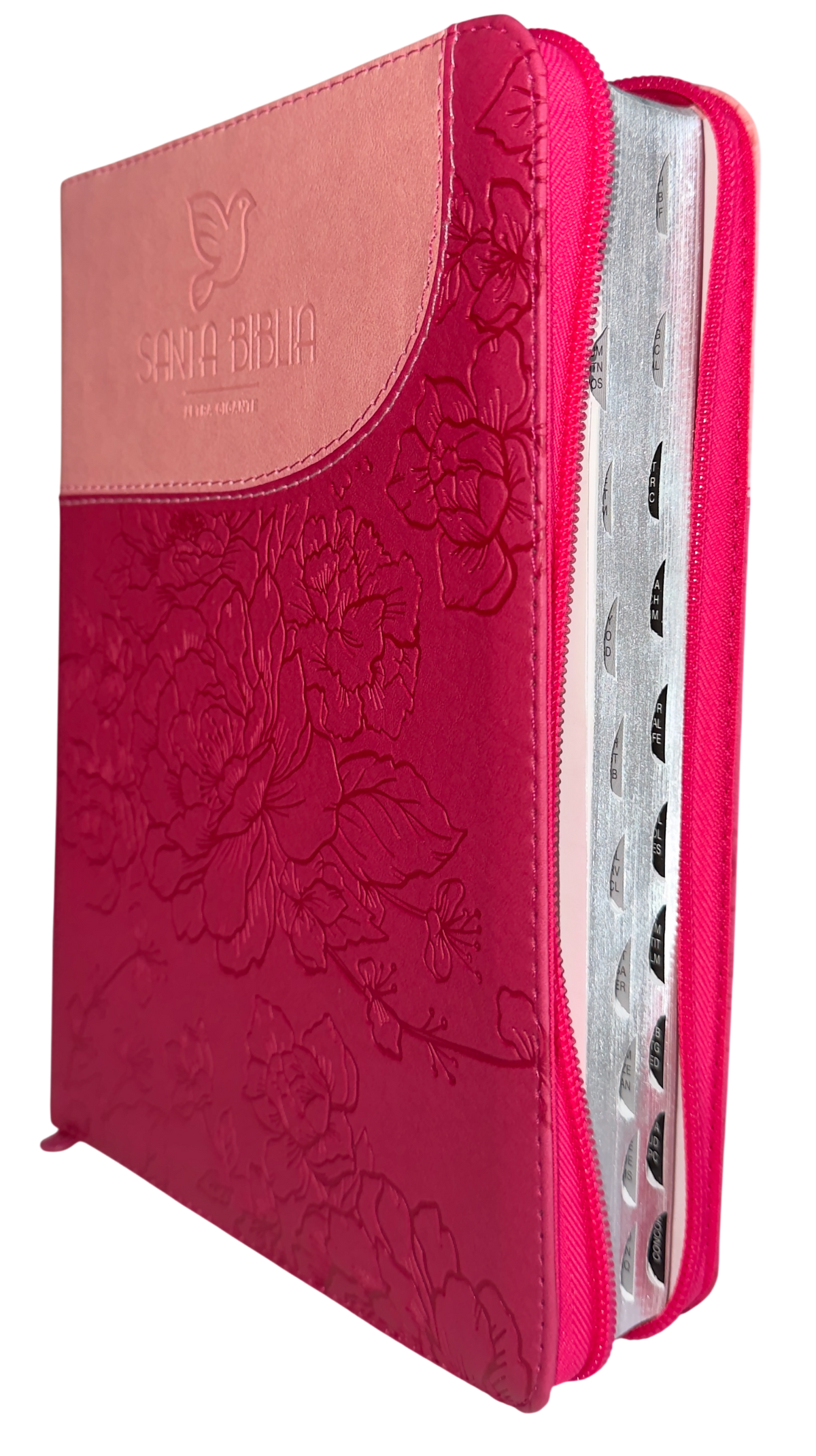 Biblia RVR60 Letra Gigante Fucsia/Rosa con Cierre (con y sin índice)