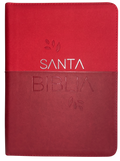 Biblia RVR60 Letra Gigante Bicolor Vino Tinto/Cereza con Cierre y Código QR