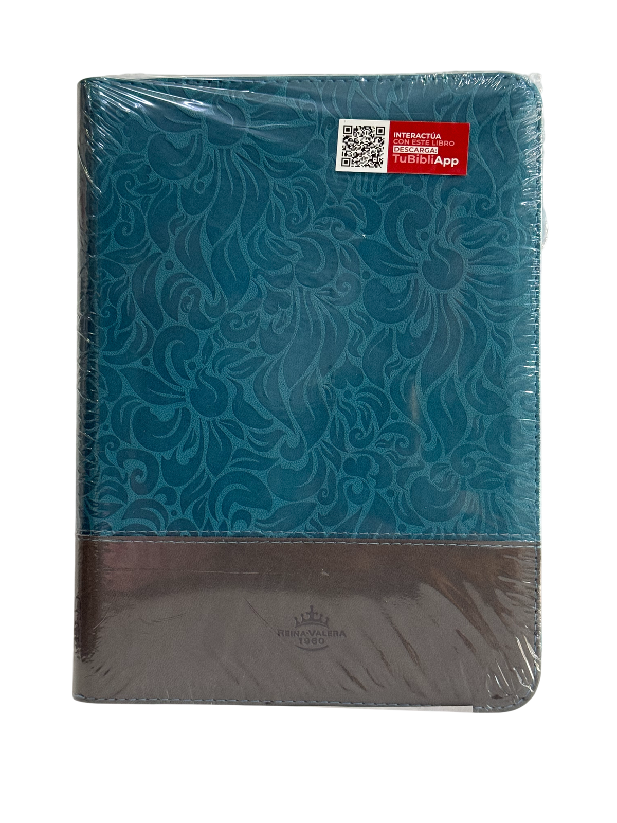 Biblia RVR60 Letra Gigante Azul/Gris con Cierre e Índice, Código QR