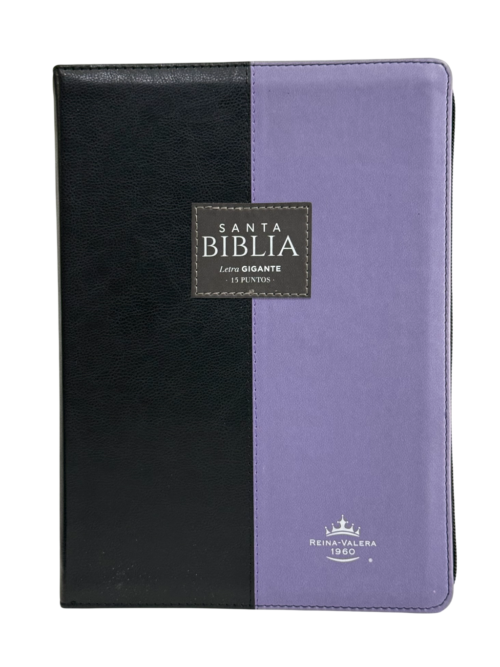 Biblia RVR60 Letra Gigante con Cierre Negro/Lila con Índice