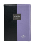 Biblia RVR60 Letra Gigante con Cierre Negro/Lila con Índice