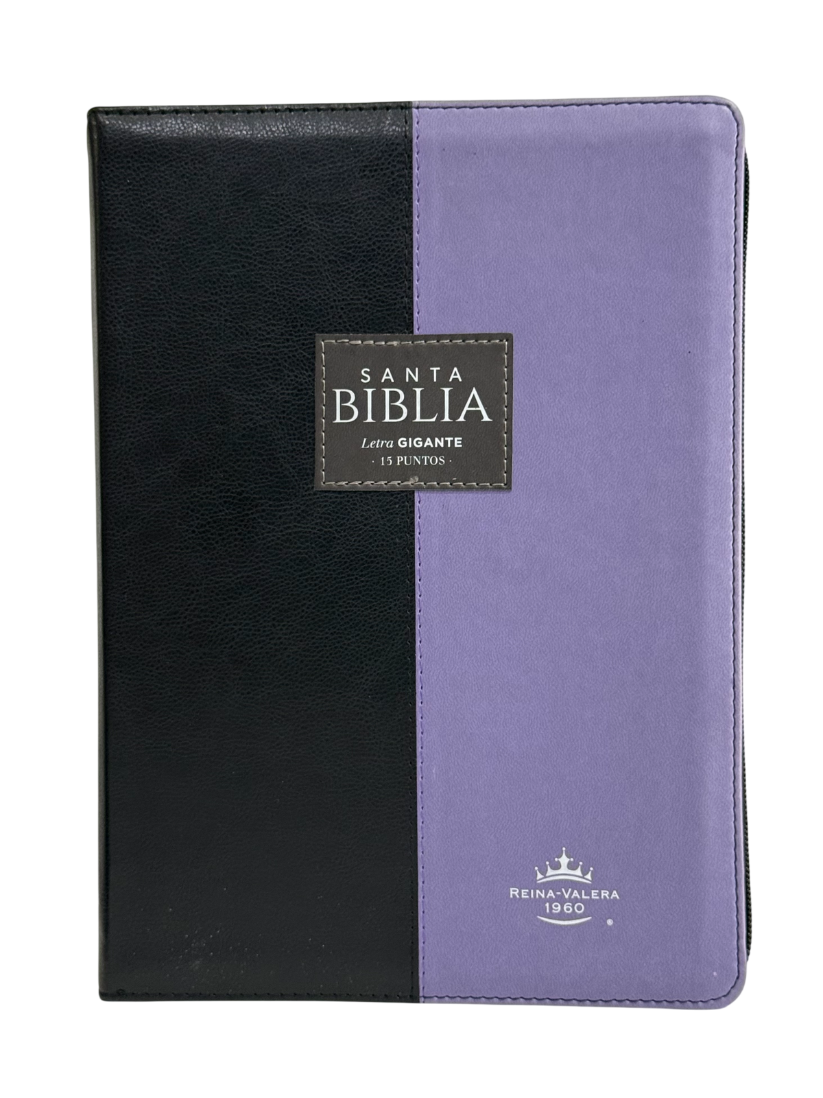 Biblia RVR60 Letra Gigante con Cierre Negro/Lila con Índice