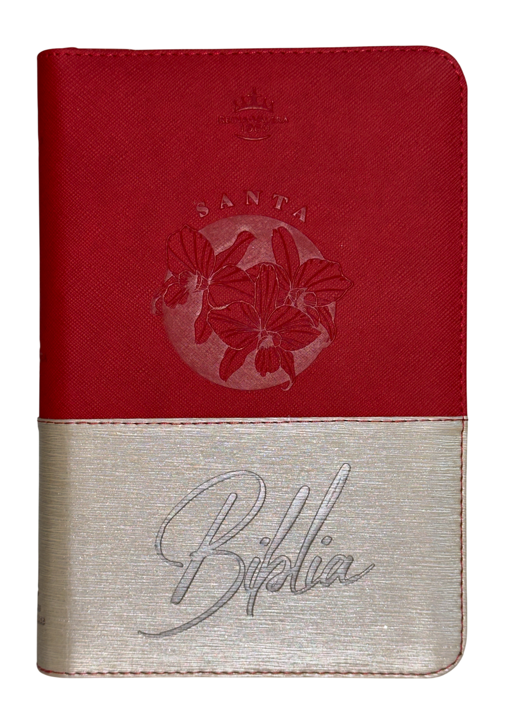 Biblia Reina Valera 1960 Letra Grande Bicolor Rojo/Beige con Cierre e Índice