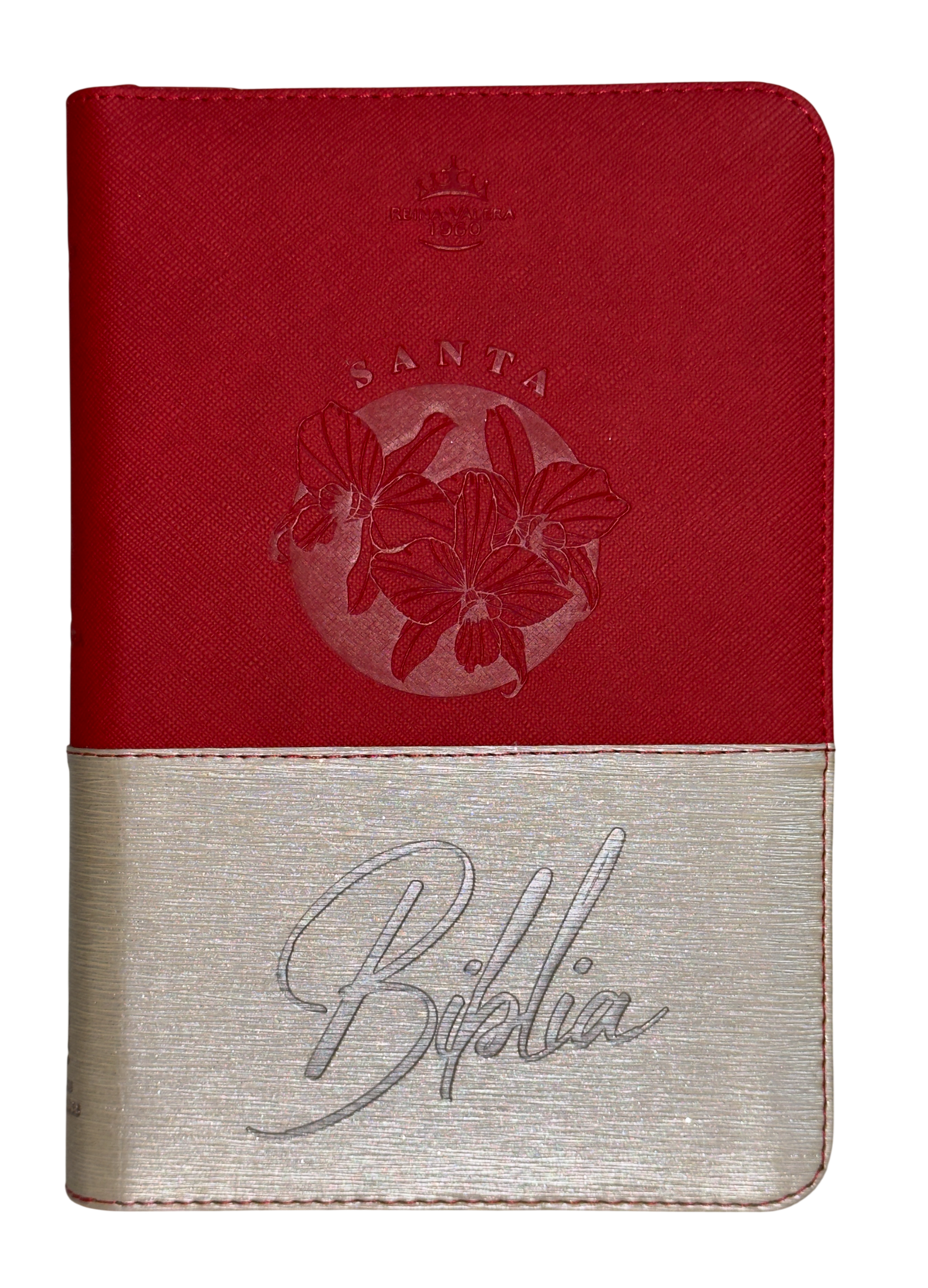Biblia Reina Valera 1960 Letra Grande Bicolor Rojo/Beige con Cierre e Índice