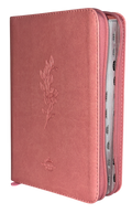 Biblia Grande RVR60, Letra Grande, QR Rosa Flor, Con Cierre e Índice