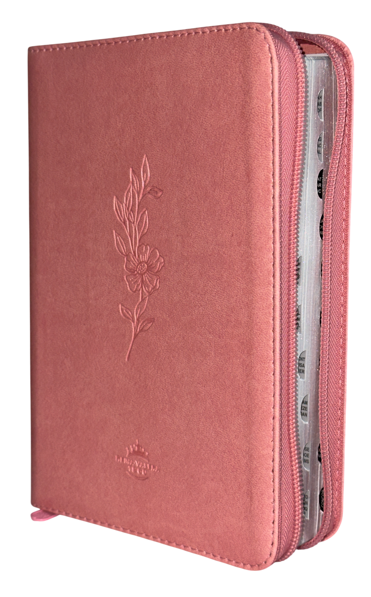 Biblia Grande RVR60, Letra Grande, QR Rosa Flor, Con Cierre e Índice