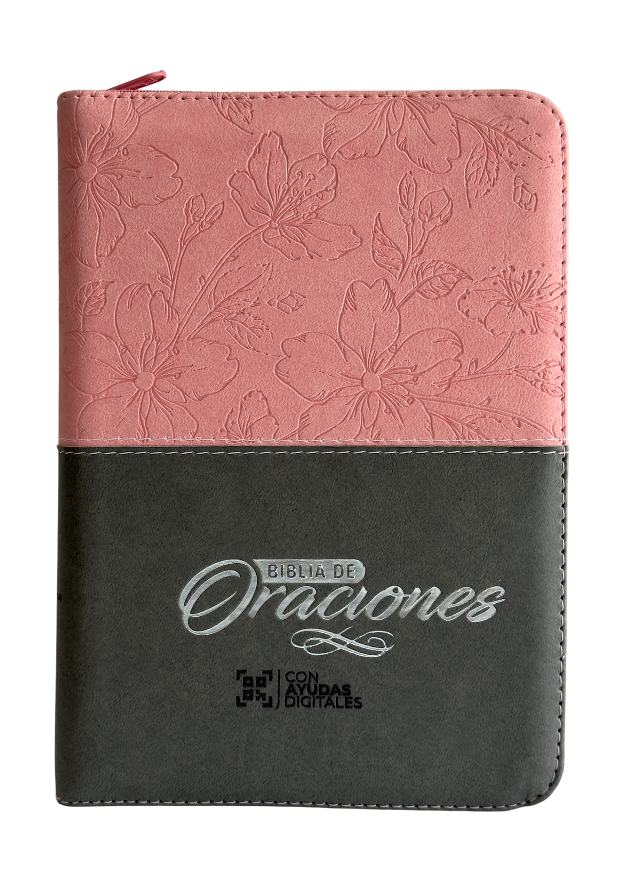 Biblia de Oraciones RVR 1960, Letra Grande, Imitación Piel, Rosado/Gris