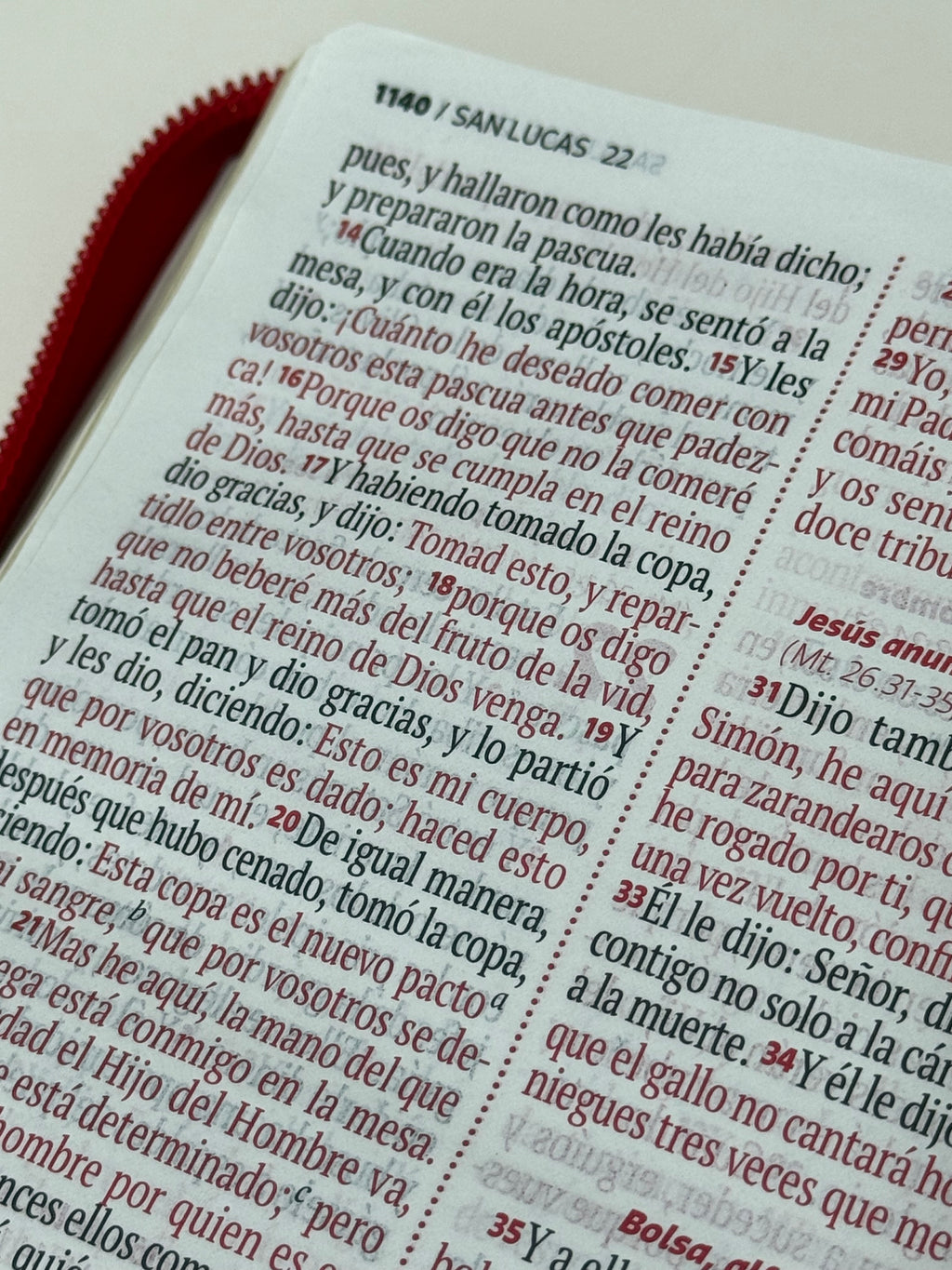 Biblia Reina Valera 1960, Letra Grande, Cierre, Símil Piel, Rojo