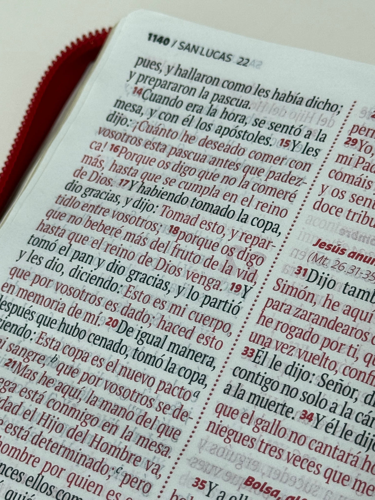 Biblia Reina Valera 1960, Letra Grande, Cierre, Símil Piel, Rojo