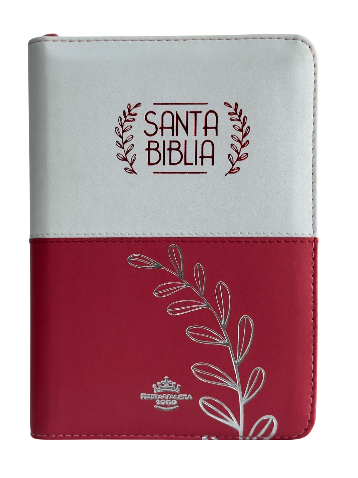 Biblia RVR60, Letra Grande, Espiga, Rojo Plateado, con Cierre