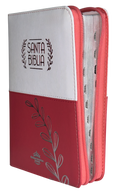 Biblia RVR60, Letra Grande, Espiga, Rojo Plateado, con Cierre