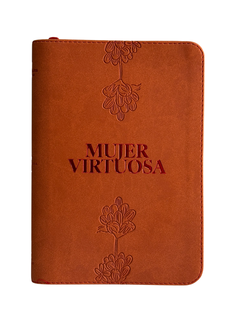 Biblia Mujer Virtuosa, RVR60, Letra Grande, Terracota, Cierre, Canto Plateado