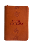 Biblia Mujer Virtuosa, RVR60, Letra Grande, Terracota, Cierre, Canto Plateado