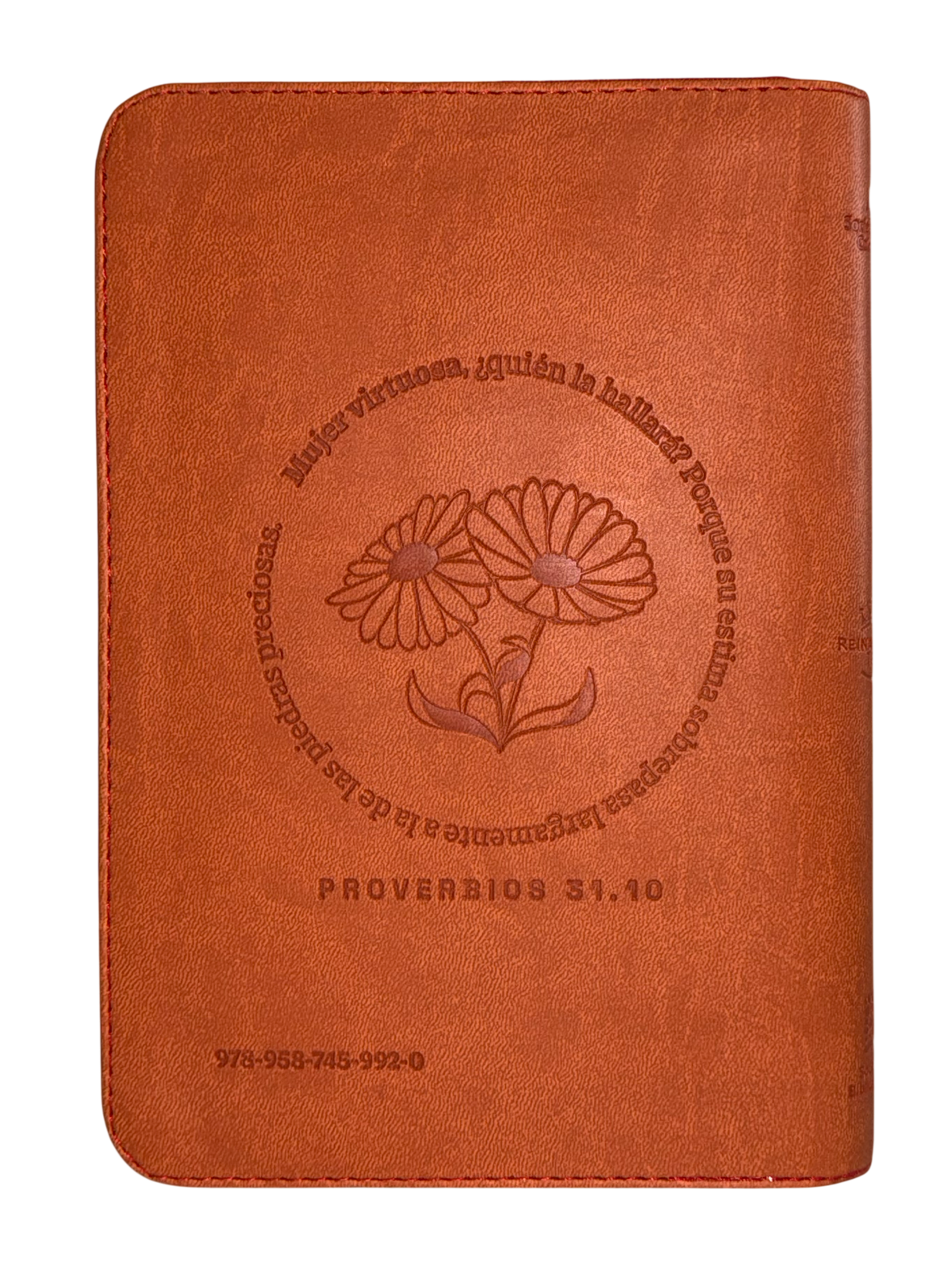 Biblia Mujer Virtuosa, RVR60, Letra Grande, Terracota, Cierre, Canto Plateado