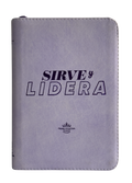 Biblia Sirve y Lidera RVR60 Letra Grande Símil Piel Lila con Cierre