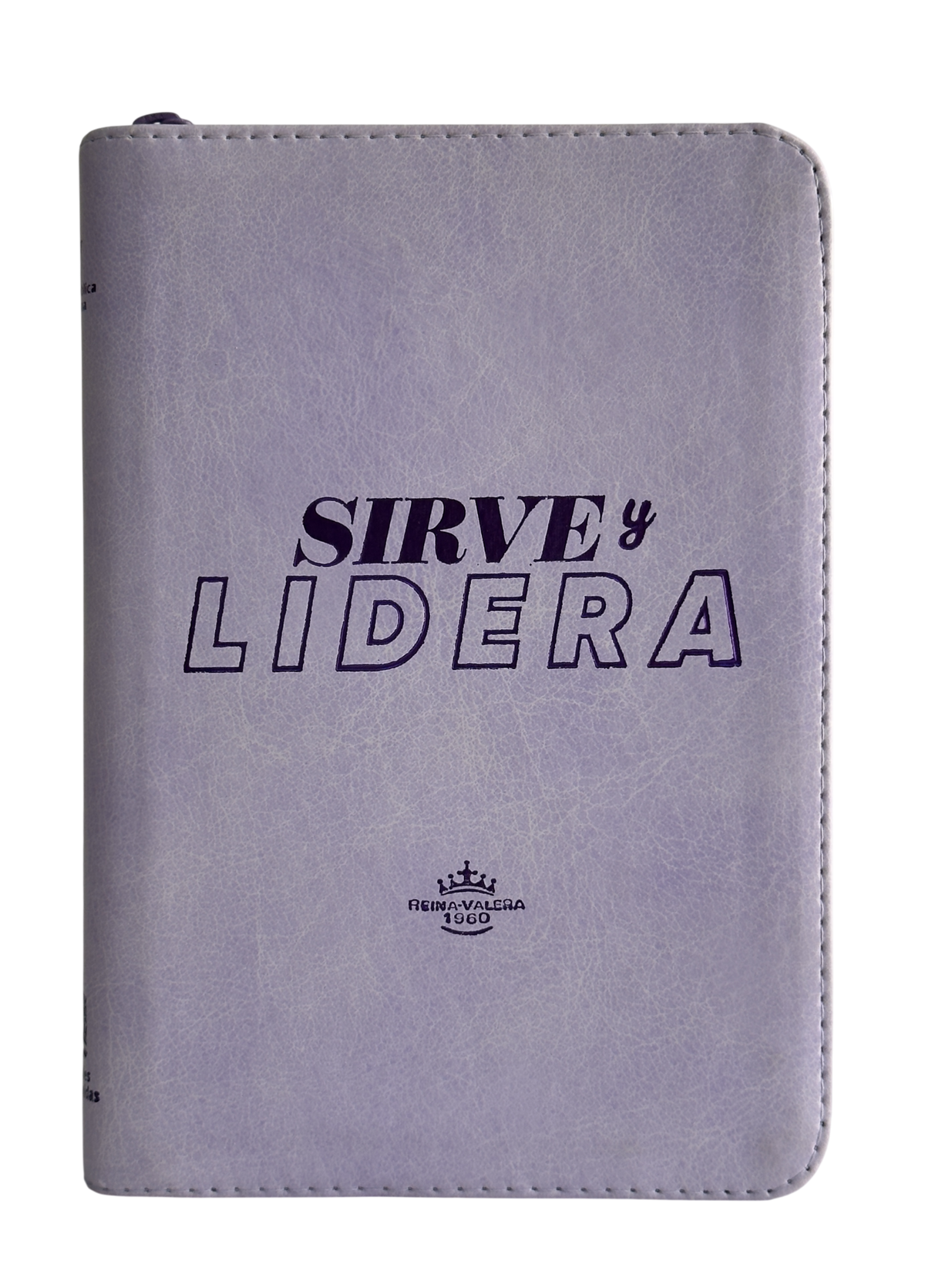 Biblia Sirve y Lidera RVR60 Letra Grande Símil Piel Lila con Cierre