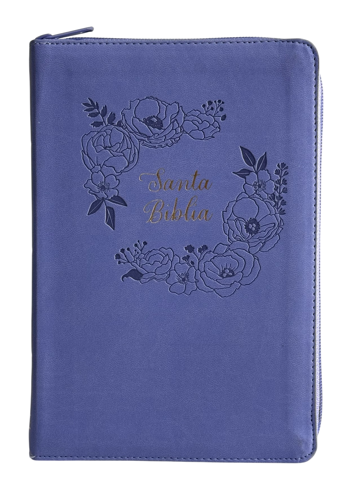 Biblia RVR60 Letra Grande Manual para Mujer Morado Símil Piel con Cierre e Índice