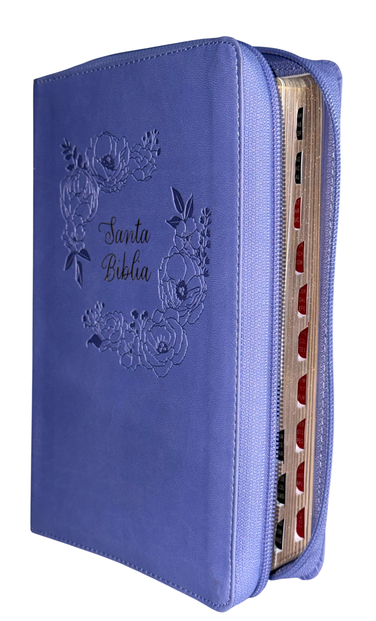 Biblia RVR60 Letra Grande Manual para Mujer Morado Símil Piel con Cierre e Índice