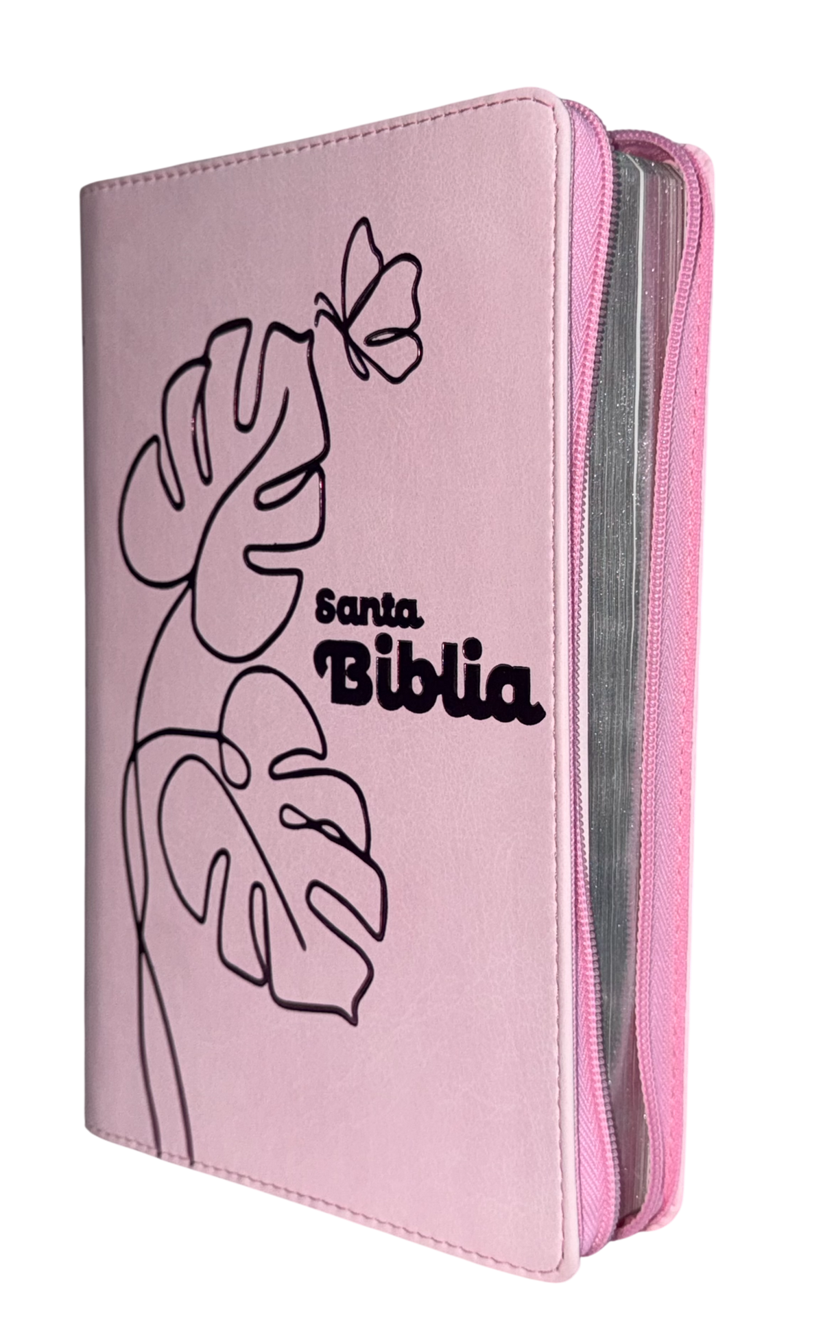 Biblia RVR60 Letra Grande Rosa con Cierre