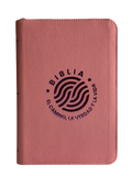 Biblia El Camino, La Verdad y La Vida RVR60 Letra Grande Rosa con Cierre y Código QR