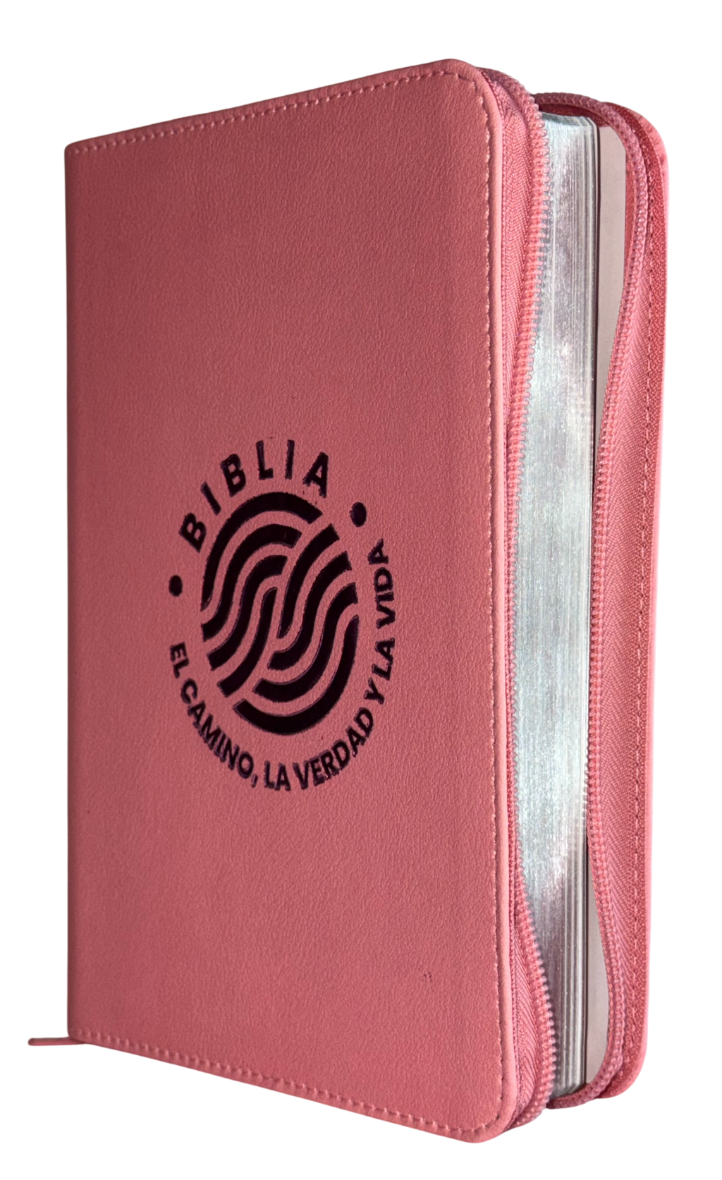 Biblia El Camino, La Verdad y La Vida RVR60 Letra Grande Rosa con Cierre y Código QR