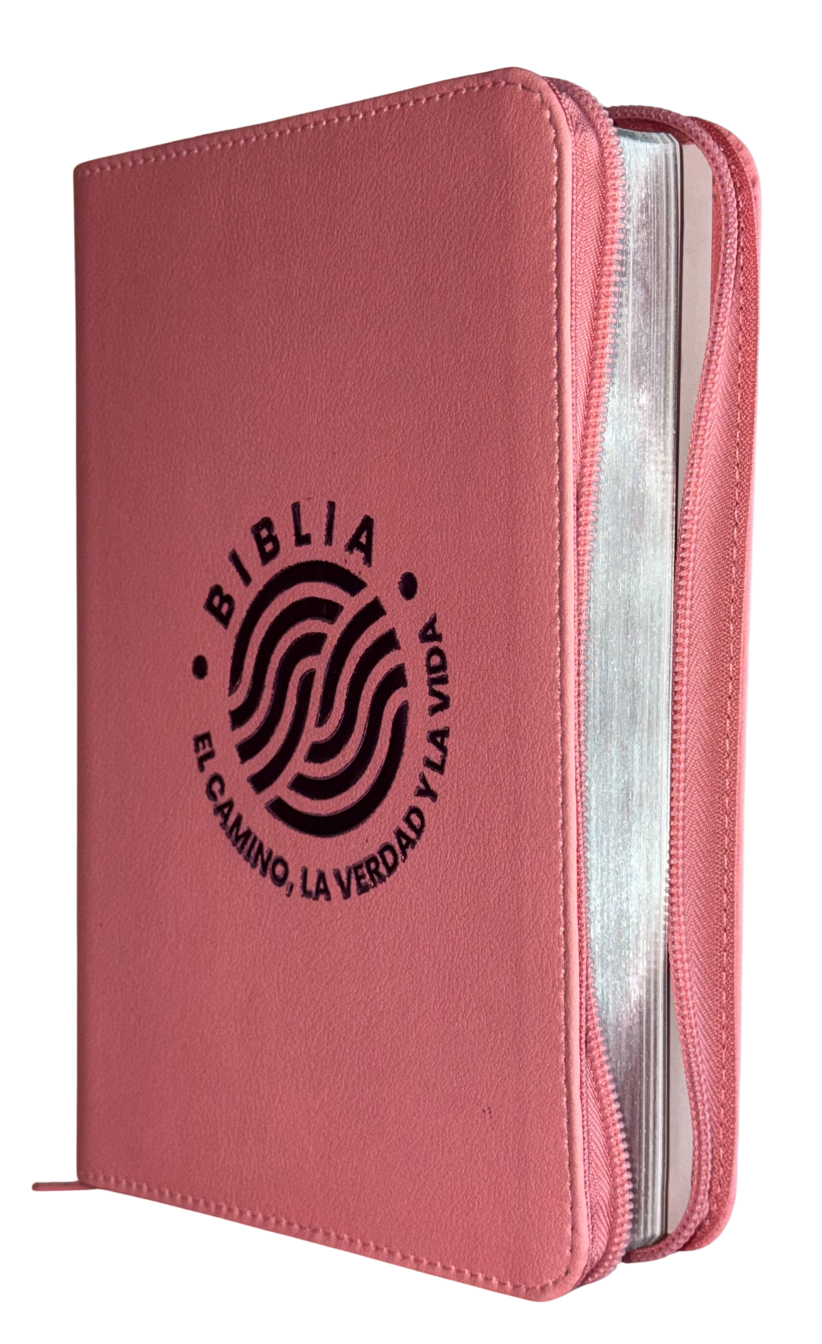 Biblia El Camino, La Verdad y La Vida RVR60 Letra Grande Rosa con Cierre y Código QR