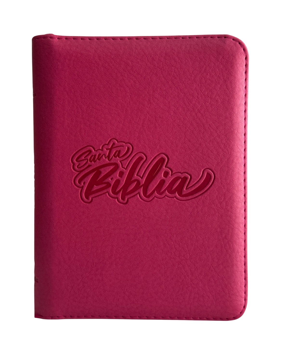 Biblia RVR60 Manual Símil Piel Fucsia con Cierre, Canto Blanco