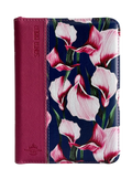Biblia RVR 1960, Mediana, Magenta/Fucsia con Flores, Canto Plateado, Cierre