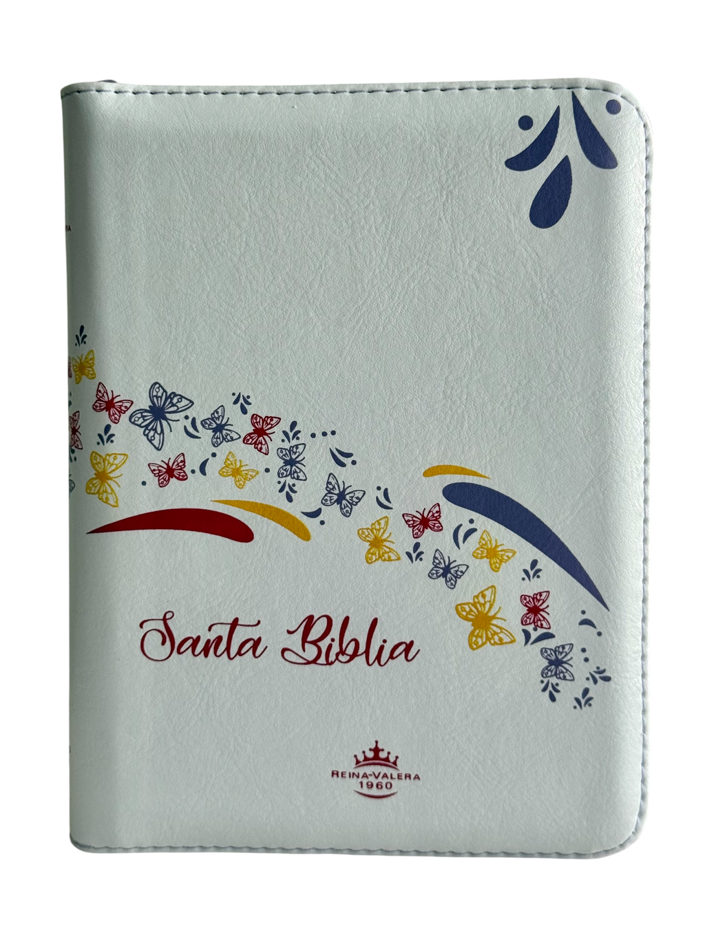 Biblia RVR60 Chica Letra Mediana Blanco con Cierre, Concordancia y QR
