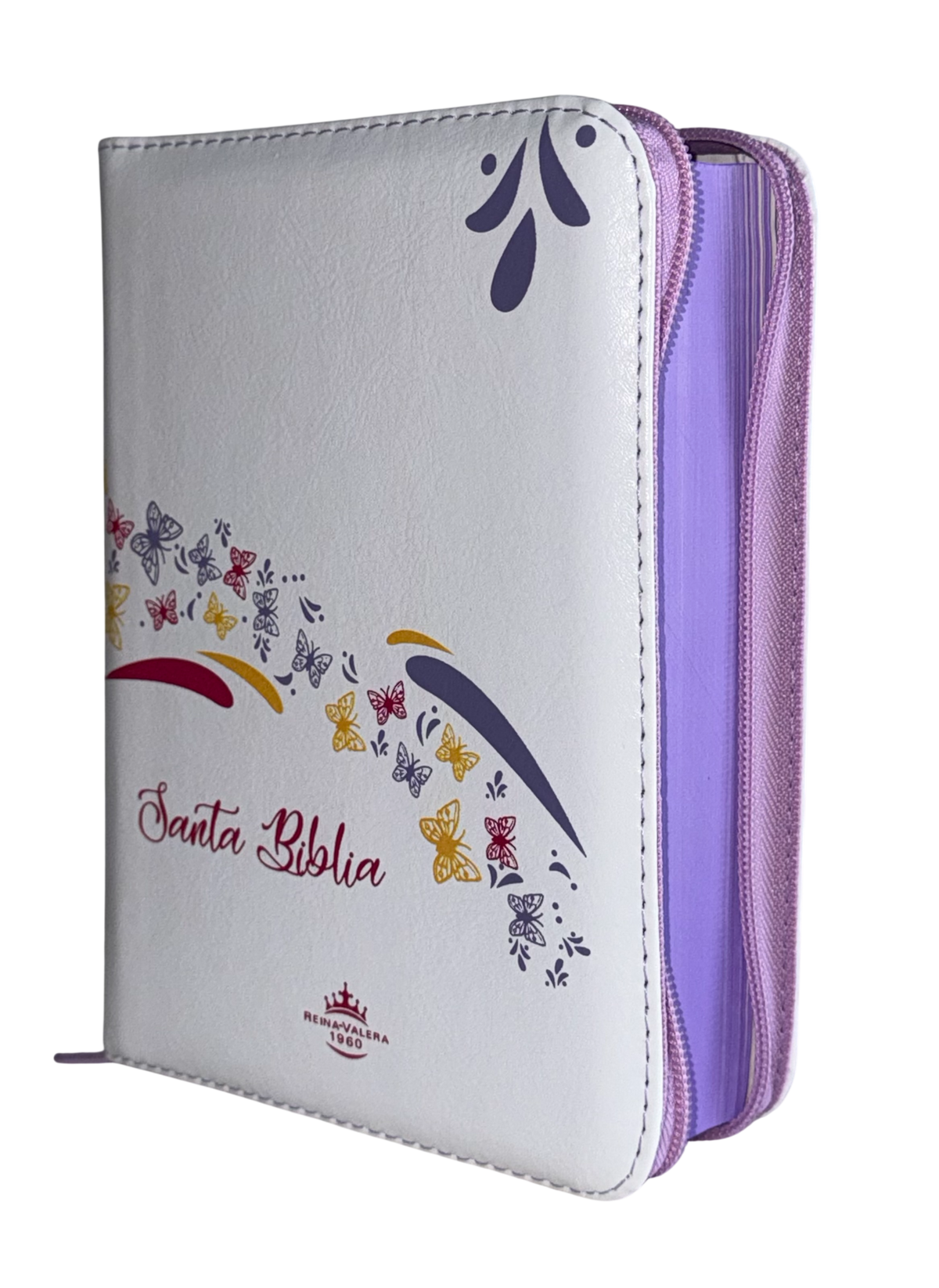 Biblia RVR60 Chica Letra Mediana Blanco con Cierre, Concordancia y QR